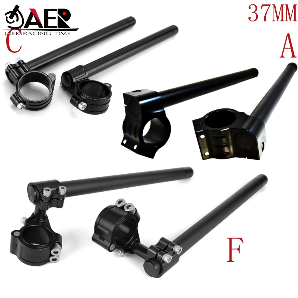 

JAER 37mm Motorcycle CNC Billet Aluminum Adjustable Clip-On Handlebar Fit most of sport bike with 37mm fork clip motor