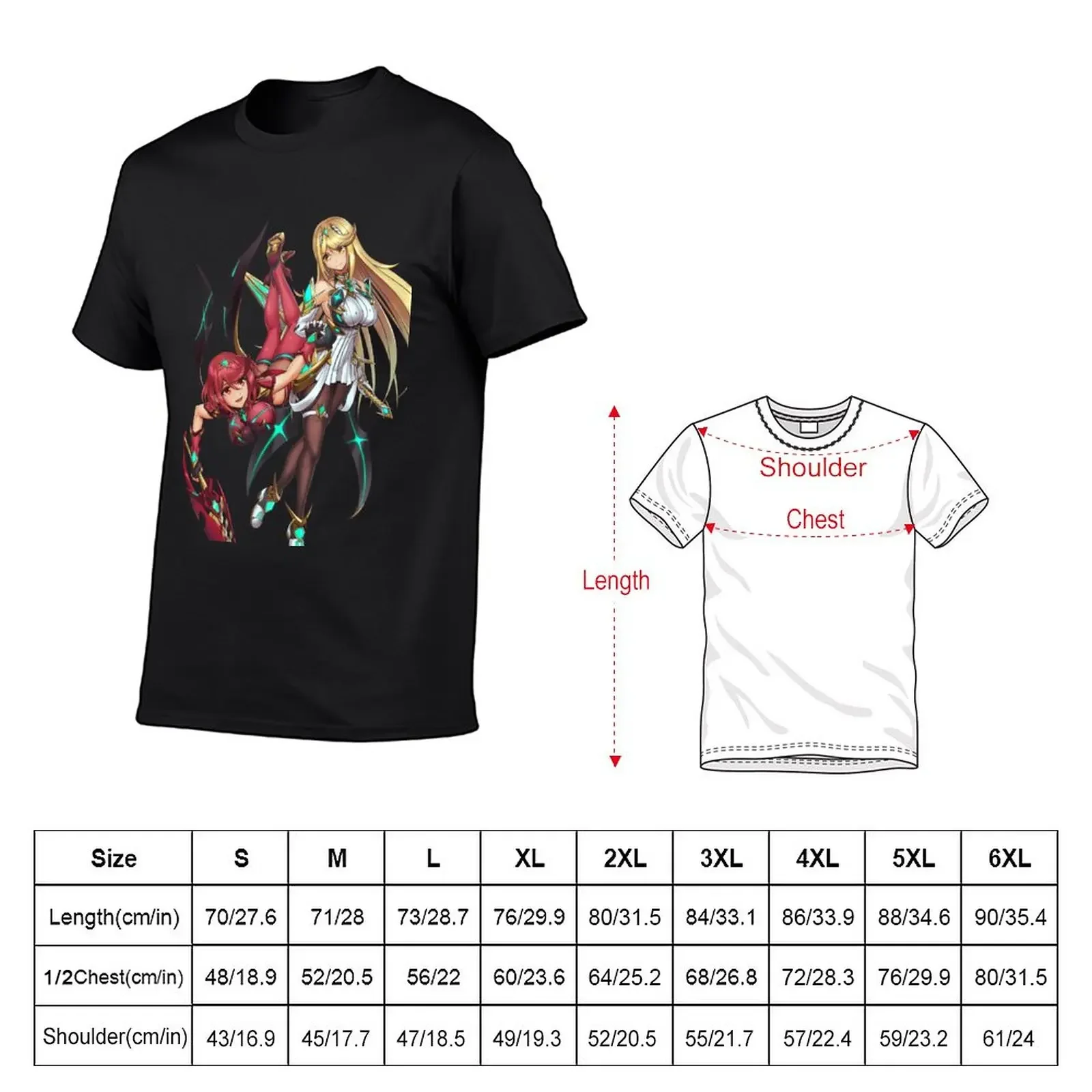 New Pyra and Mythra T-Shirt plus size tops animal print shirt for boys mens graphic t-shirts