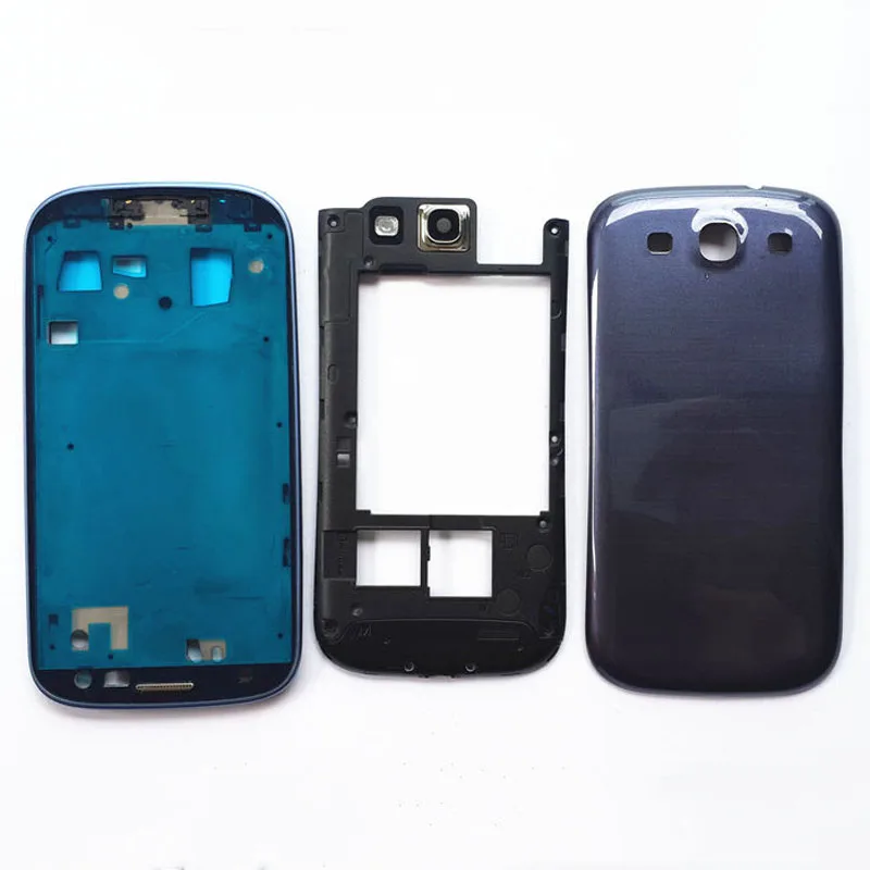 Full Housing for Samsung Galaxy S3 I9300 s3 neo 9300i 9301i Front Frame+Middle Frame+Battery Cover door Repair Parts