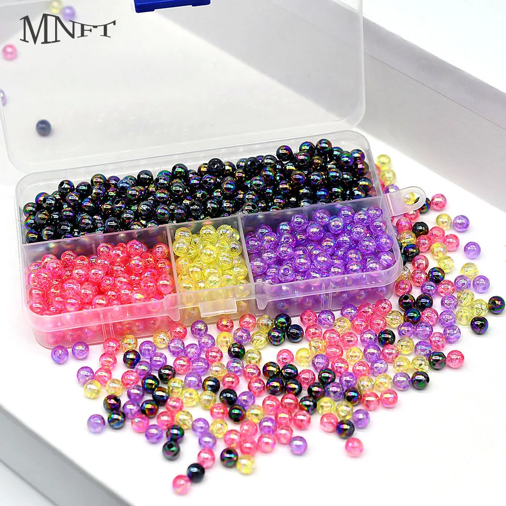 MNFT-Unifishing Fly amarrando contas, rosa, roxo, amarelo, cores do arco-íris, 6mm, 200pcs