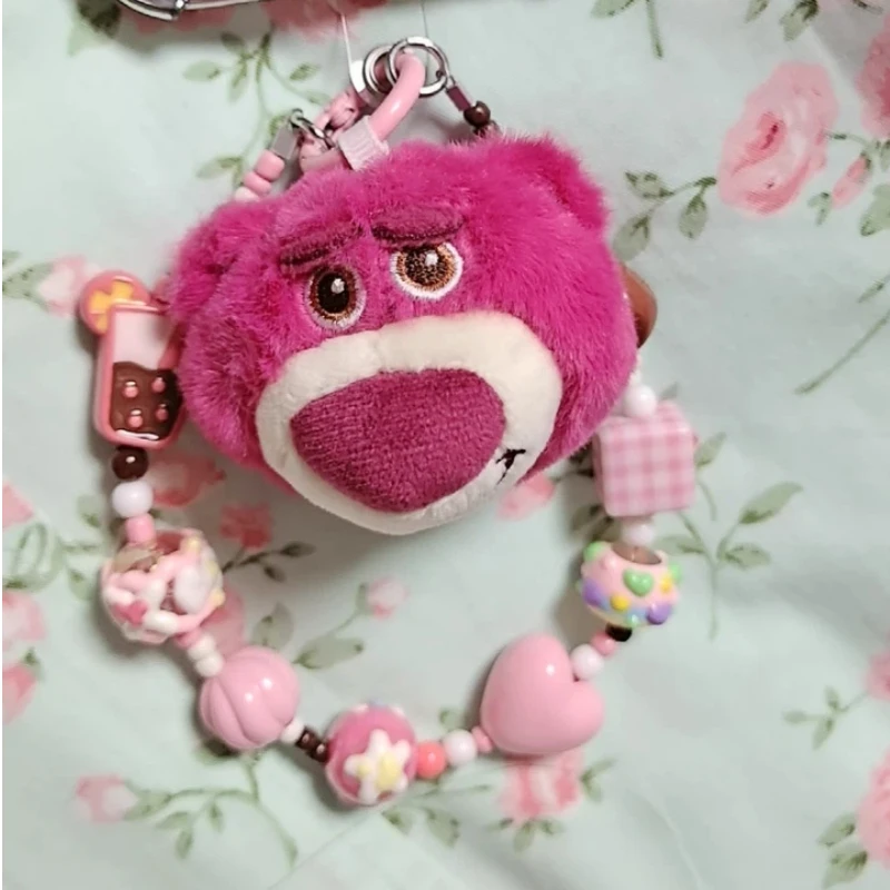 

Potdemiel Disney Stitch Nick Lotso Winnie The Pooh Kawaii Plush Keychian Bag Decor Mobile Strap Cartoon Doll Cute Toy Gift