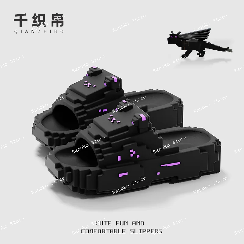 

Летние мужские тапочки Pixel, на толстой подошве, для домашней ванной комнаты, душа, противоскользящие, строительные блоки, крутые женские тапочки