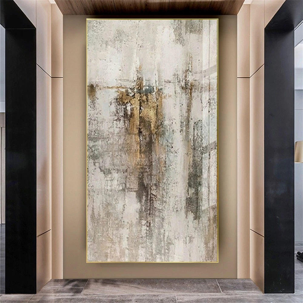 

Grey And Copper Textured Abstract Oil Painting Canvas Poster Wall Art Picture Artwork Hand-Painted Mural Item Home Decor Live