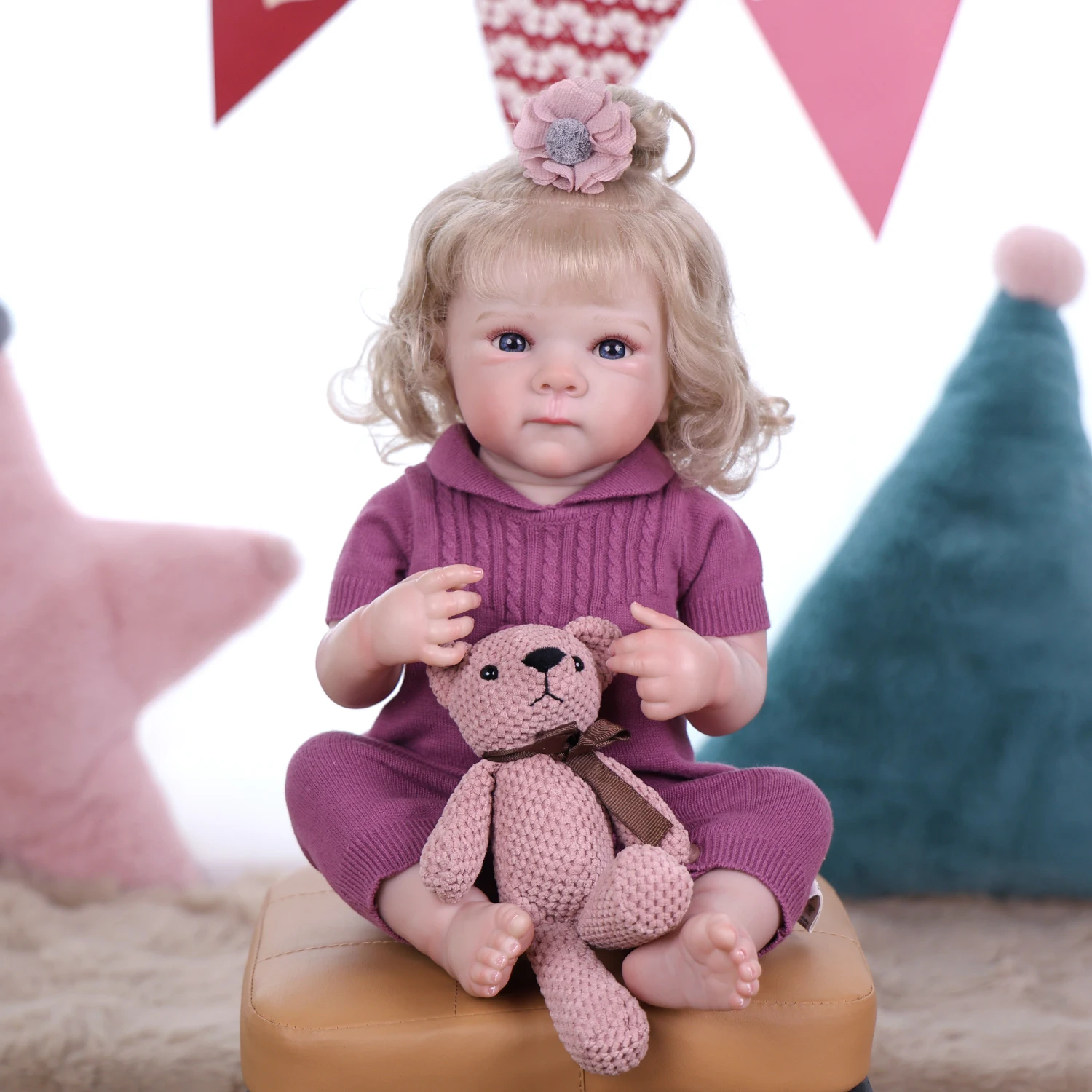 

Realistic 18 Inch Bebe Reborn Doll Full Silicone Vinyl Handmand Painted Visible Veins Babies Girl Doll Children Birthday Gift