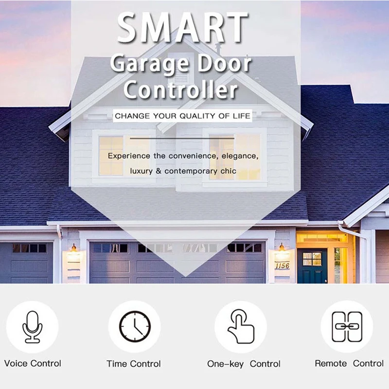 Tuya wifi controlador de porta da garagem inteligente switcher trabalho com alexa google casa vida inteligente tuya app controle