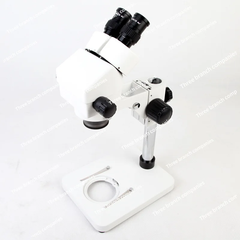 

Binocular stereo industrial optical microscope continuous zoom 7-45X dissecting mirror with black and white working baseplate