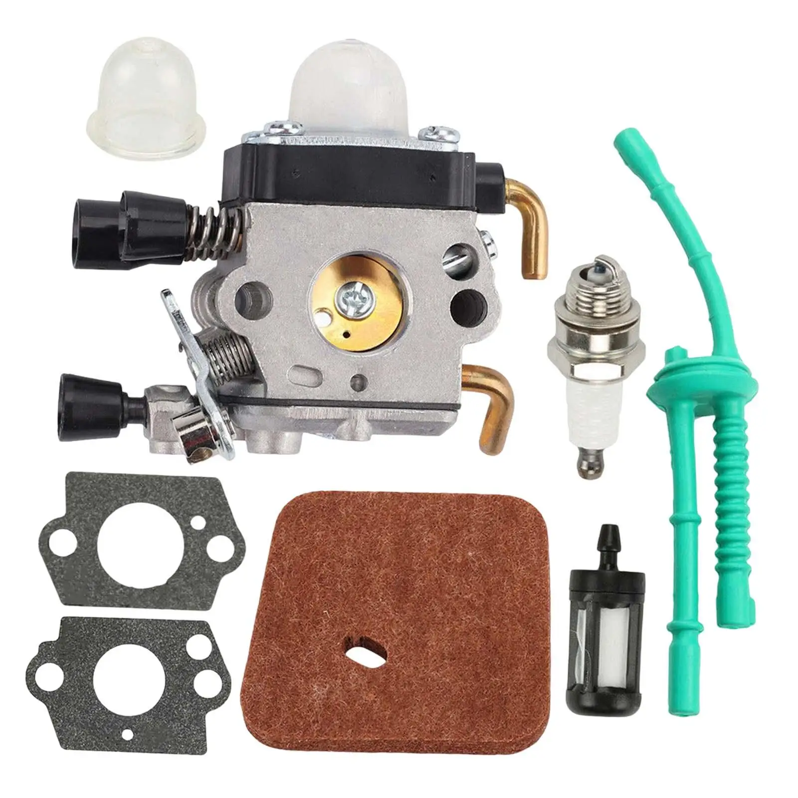 Carburateur avec 2 Ampoules d'Apprêt et Kit de Ligne de Carburant, pour Sthil FS38 HL45 FS55C