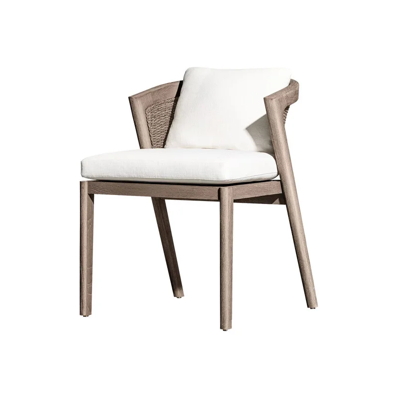 Nordic outdoor tables and chairs patio balcony waterproof sunscreen rattan teak tables and chairs seaside villa outdoor garden f