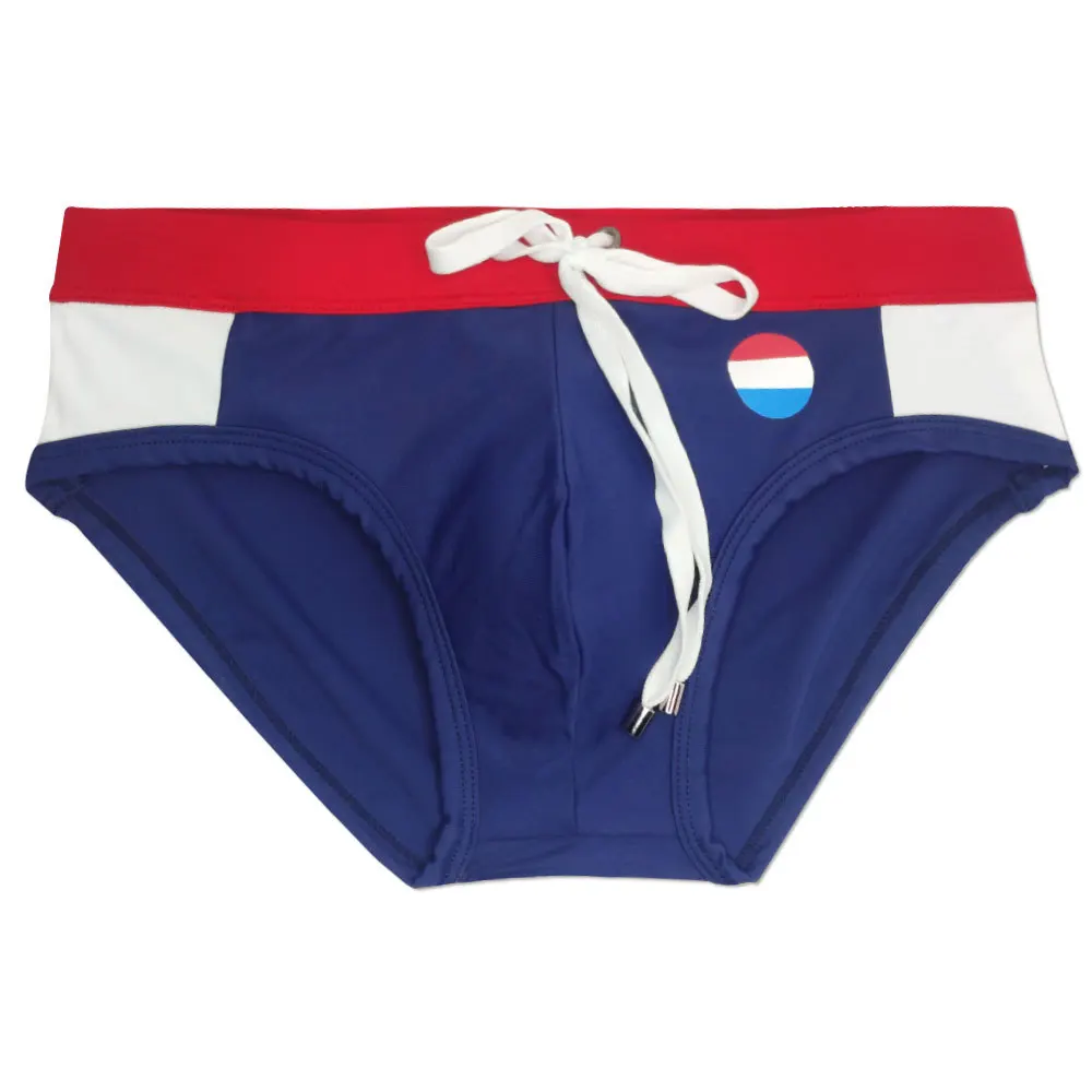 2026 foreign trade men's color matching triangle swimming trunks multi-color close-fitting swimming trunks shorts men's UXH316