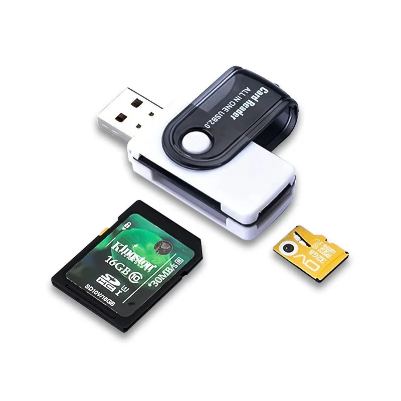 Lector de tarjetas de memoria USB 4 en 1, adaptador de tarjetas USB 2,0 a SD, Micro SD, TF, MS, M2, para ordenador, teléfono móvil Android