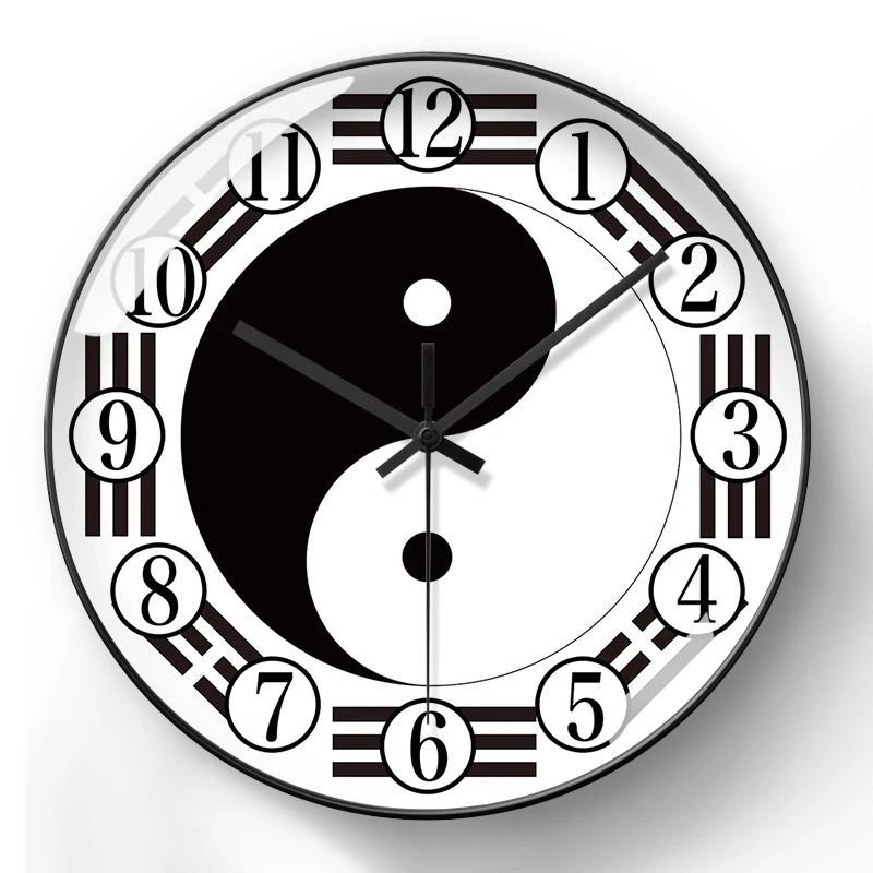 Chinese Style Flow Tai Chi Wall Clock Quartz Clock Meridian Traditional Chinese Medicine Health Preservation Simple Living Room