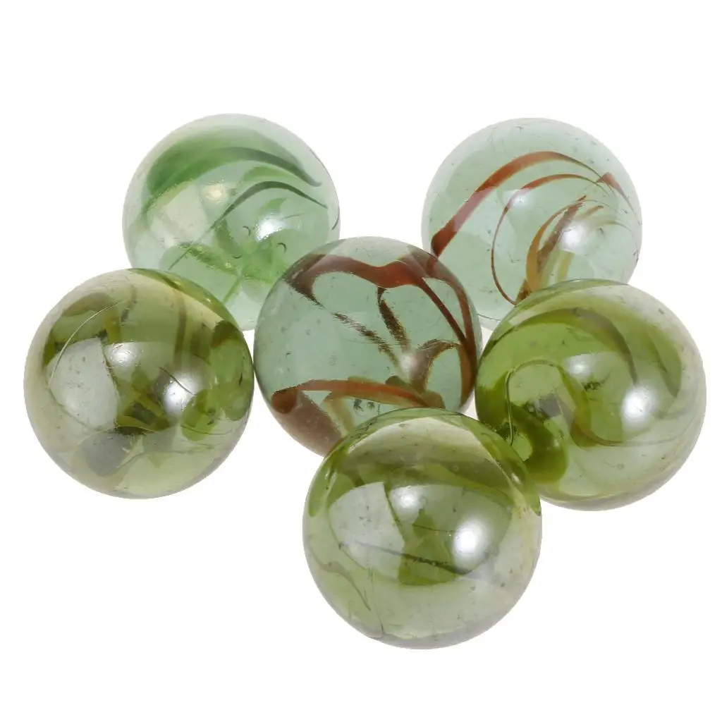 

6 Pieces / Set 35mm Glass Marbles Bulk for Marble Games Children's