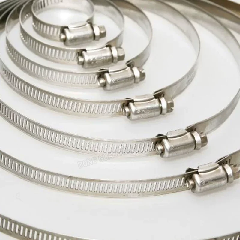 2 Pcs Stainless Steel Hose Clamp Adjustable Drive Hose Clamp Fuel Line Worm Size Clip Hoop Clamp Fixed Clamp