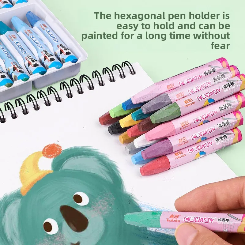 

24-цветная масляная пастель, шестиугольная ручка, нетоксичная, безопасная для детей, развитие творчества, студенческое искусство и проекты для заметок