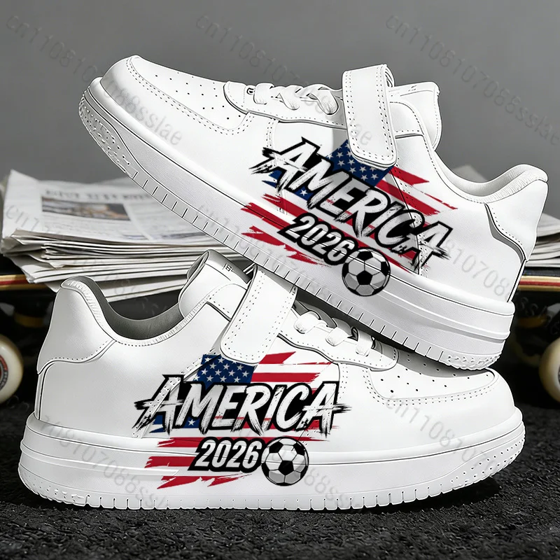 

2026 Football Match America Cool Children Boys Teenager Student Breathable Lightweight Soft Sole Casual Sports Shoes Gift