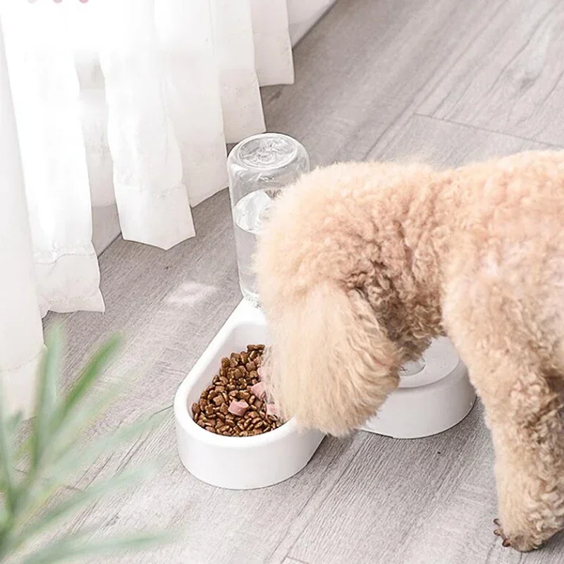 Pet Cat Feeder Bowl Dog Automatic Water Double Bowls Food Wall Corner Save Space Cats Bottle Drinking Kitten Dogs Products