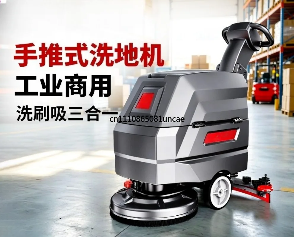 Hand Push Industrial Floor Scrubber All In One Wash Sweep Suction Machine For Warehouse Mall Parking Garage Cement Floor