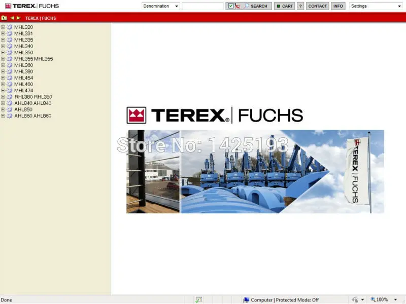 

For Terex Fuchs 2010 Parts Catalog For Terex / Fuchs Equipment