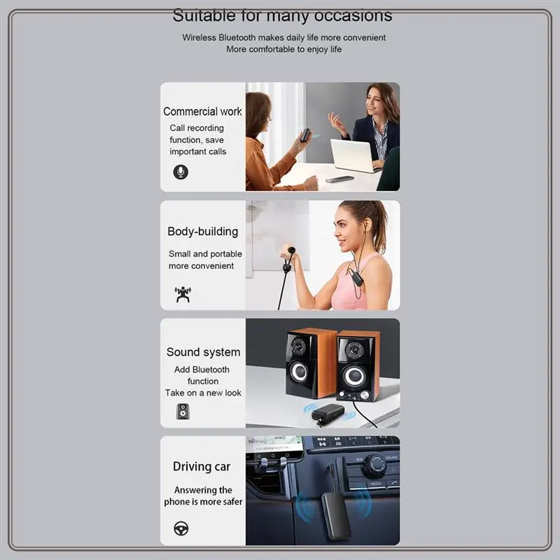 Handal-Penerima Bluetooth 5.3 3.5Mm AUX Jack Adaptor Mobil Bluetooth untuk Headphone Berkabel TV Speaker Mobil Pemutar MP3 Penerima Audio