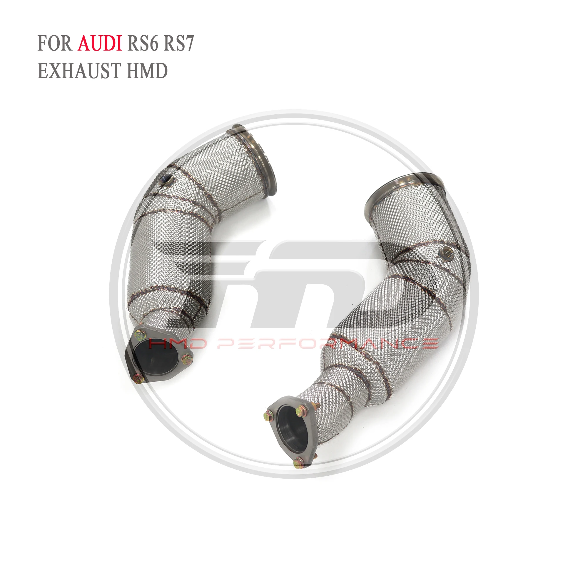 HMD Exhaust System Stainless Steel Performance Downpipe for Audi RS6 RS7 C8 4.0T With Heat Shield Pipe Non OPF Version