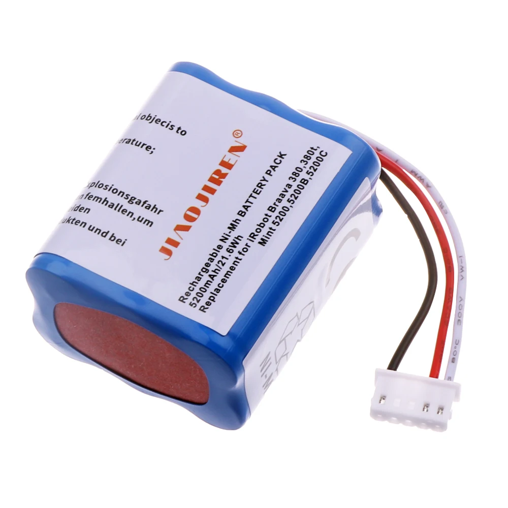 5200mAh Battery for iRobot Braava 380T, 380, 390T and Mint 5200, 5200B, 5200C Vacuum Cleaner parts 7.2V 5200MAH NI-MH battery