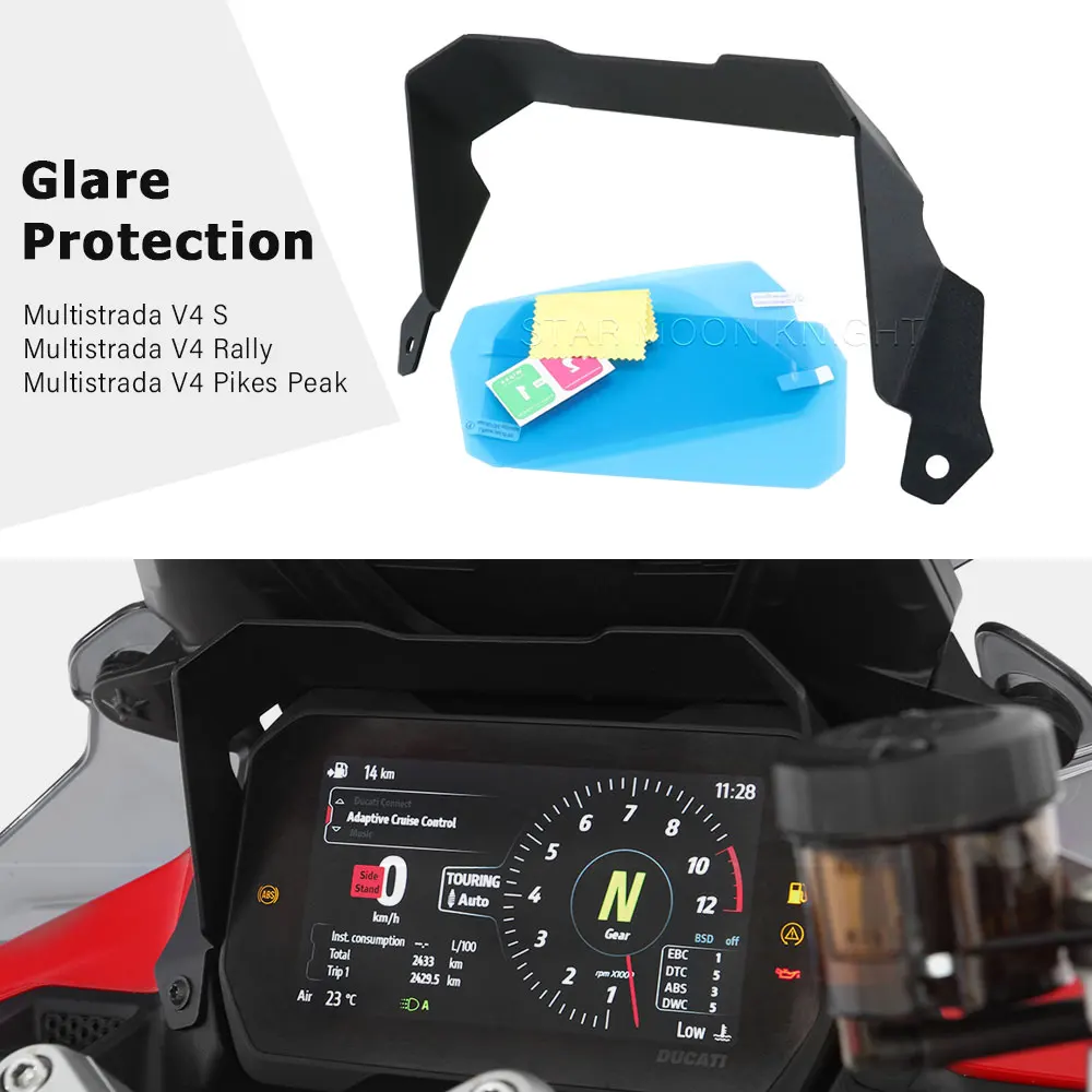 

Motorcycle Cockpit Screen Glare Protection For Ducati Multistrada V4 Pikes Peak Rally And V4 S V4S 2022 2023 2024 Accessories