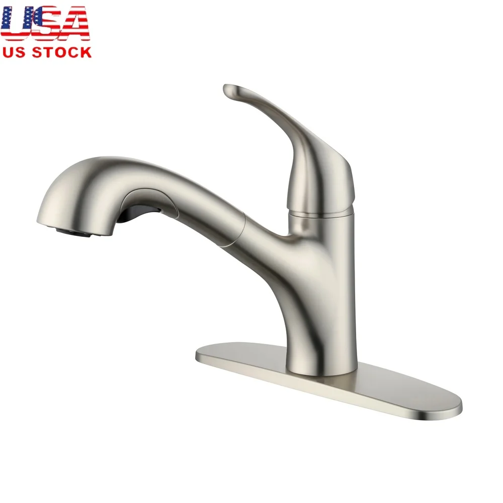 

Выдвижной кухонный смеситель с мощным распылителем. Простая установка. 2-функциональный керамический картридж. Металлическая ручка. Настройка с 1 или 3 отверстиями.