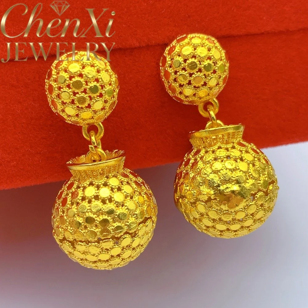 

Sand Gold Vintage Hollow-Out Drop Earrings Retro Ear Adornments Multi-Scene Matching Fashion Luxury Jewelry Elegant Holiday Gift