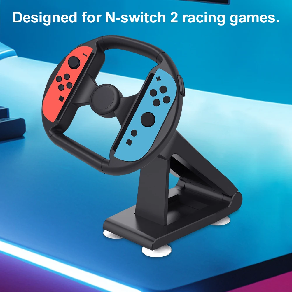 Steering Wheel with Suction Cup Base Racing Steering Wheel Gaming Steering Wheel for Nintendo Switch2 Joy-Con Accessories