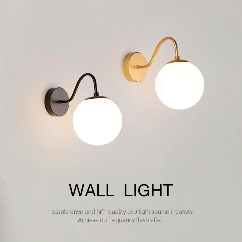 modern led wall lamp glass lampshade ball light para sala de estar quarto cabeceira corredor corredor casa hecor gold wall sconce 01