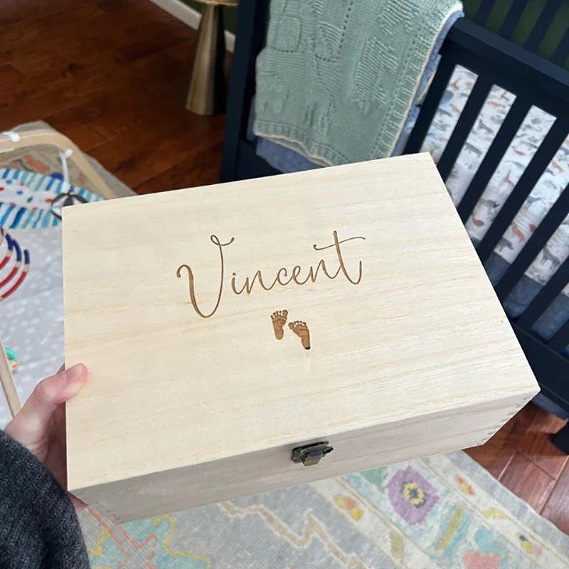 Baby Keepsake Box | Memory Gift Box | Baby Shower Gift | Personalized Baby Gift | Wood Memory Box | Custom Gift | Nursery Decor