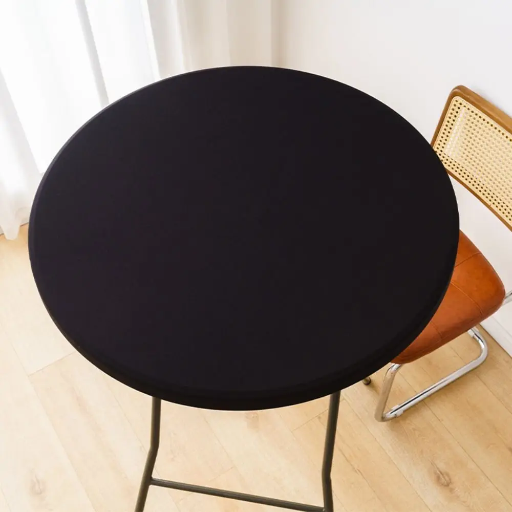 Party Supplies Milk Silk Elastic Table Cover Round Solid Color Dining Tablecloth Waterproof Table Mat Dining Table