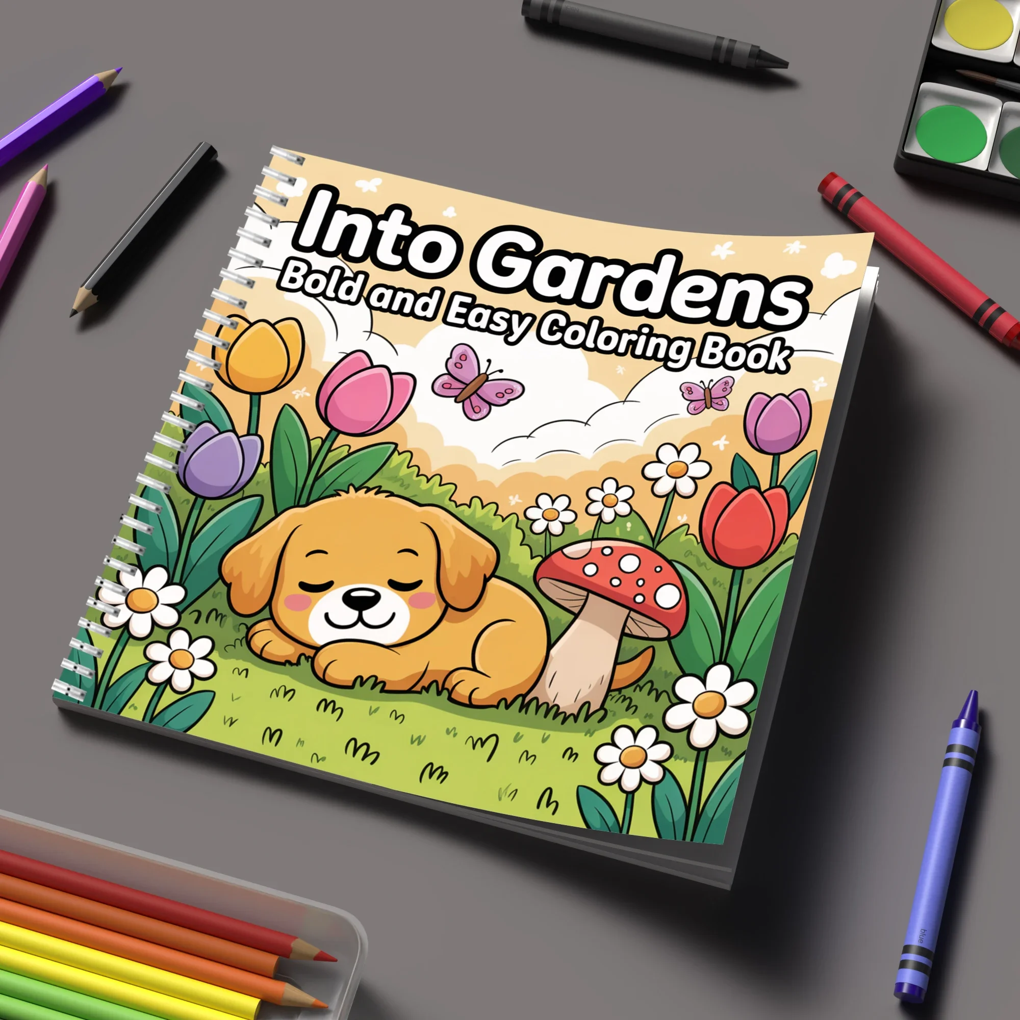 Into Gardens Bold-easy Patterns Coloring Book for Adults Cute Drawing Book Perfect Gift for Birthday Back to School Art Supplies