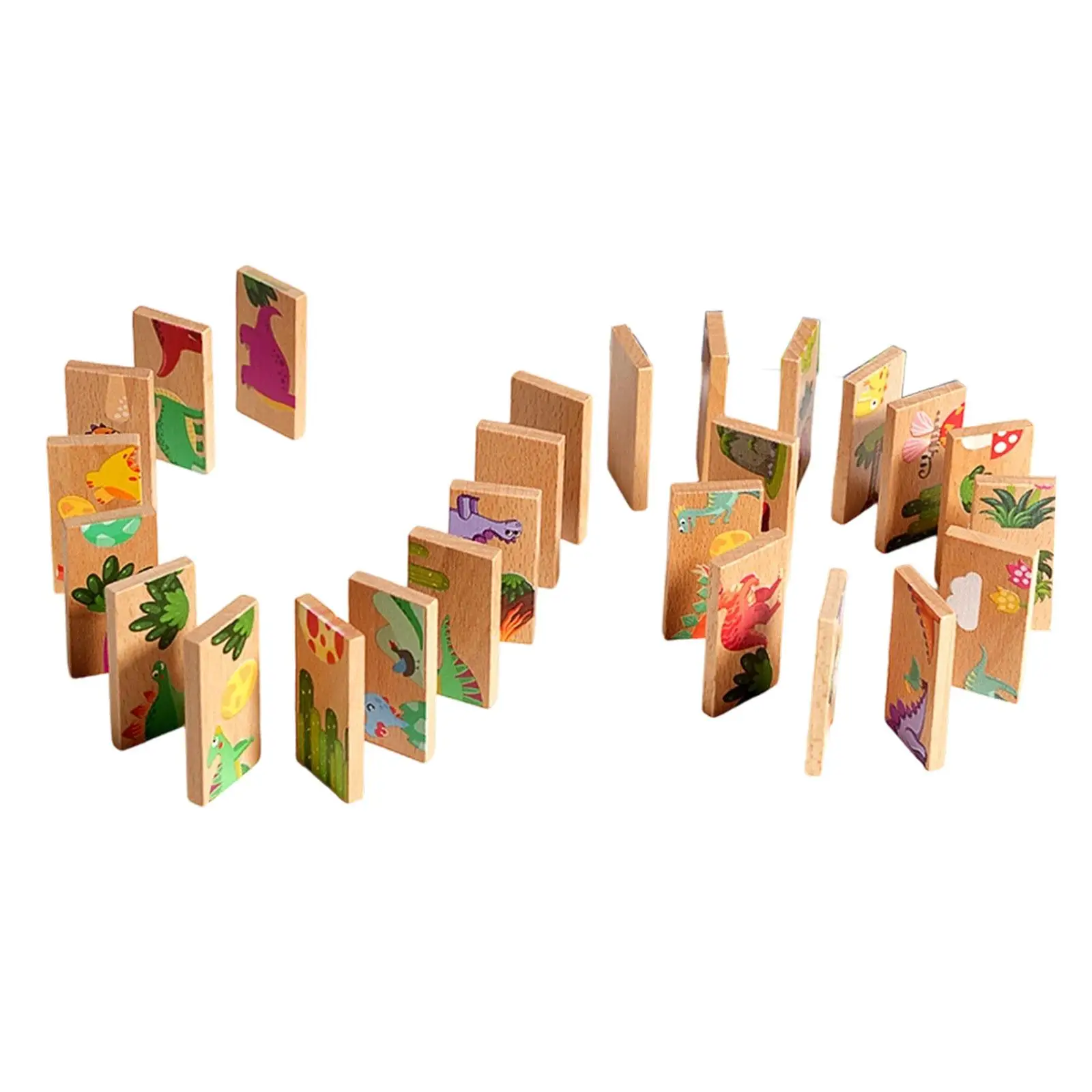 

Dinosaur Dominoes Set Sharpens Recognition Educational Matching Game for 3 Year Olds and up Baby Kids Children Boys Girls