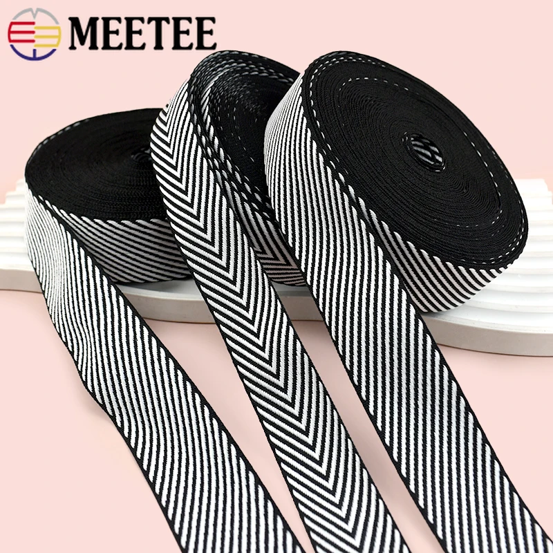 

5M Meetee 10-38mm Polyester Jacquard Ribbon Band Luggage Strap Decoration Webbing Tape Garment Belt Bias Binding DIY Accessories