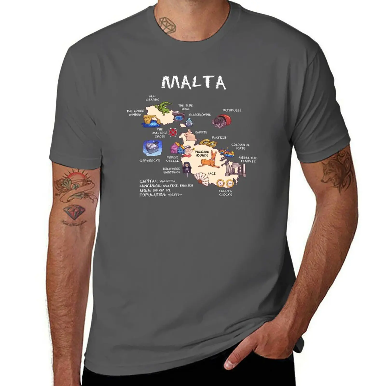 Malta - illustrated map T-Shirt cheap stuff tshirts personalised mens t shirts casual stylish