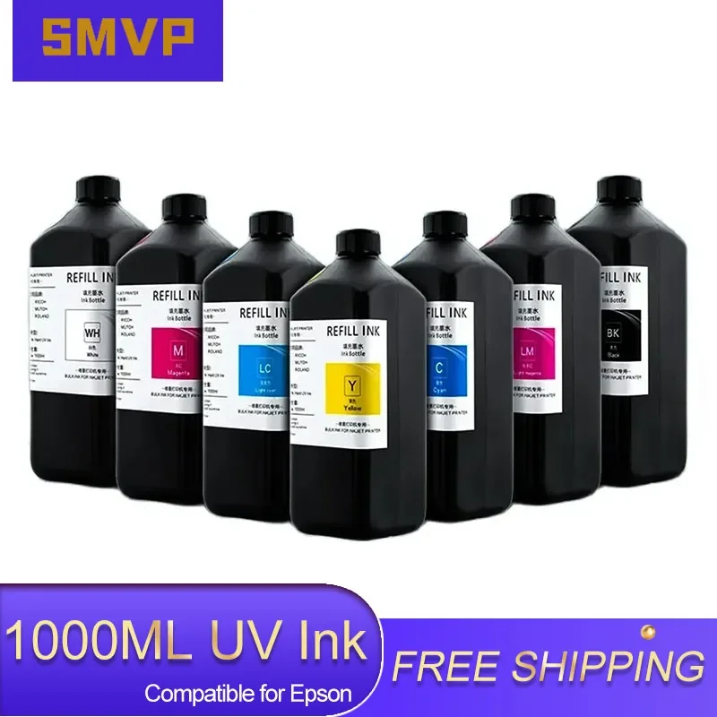 1000ML UV Curing Ink For Epson XP600 TX800 L800 L805 L1800 R290 R300 1390 1400 1410 1430 DX5 DX7 DX10 UV Printer