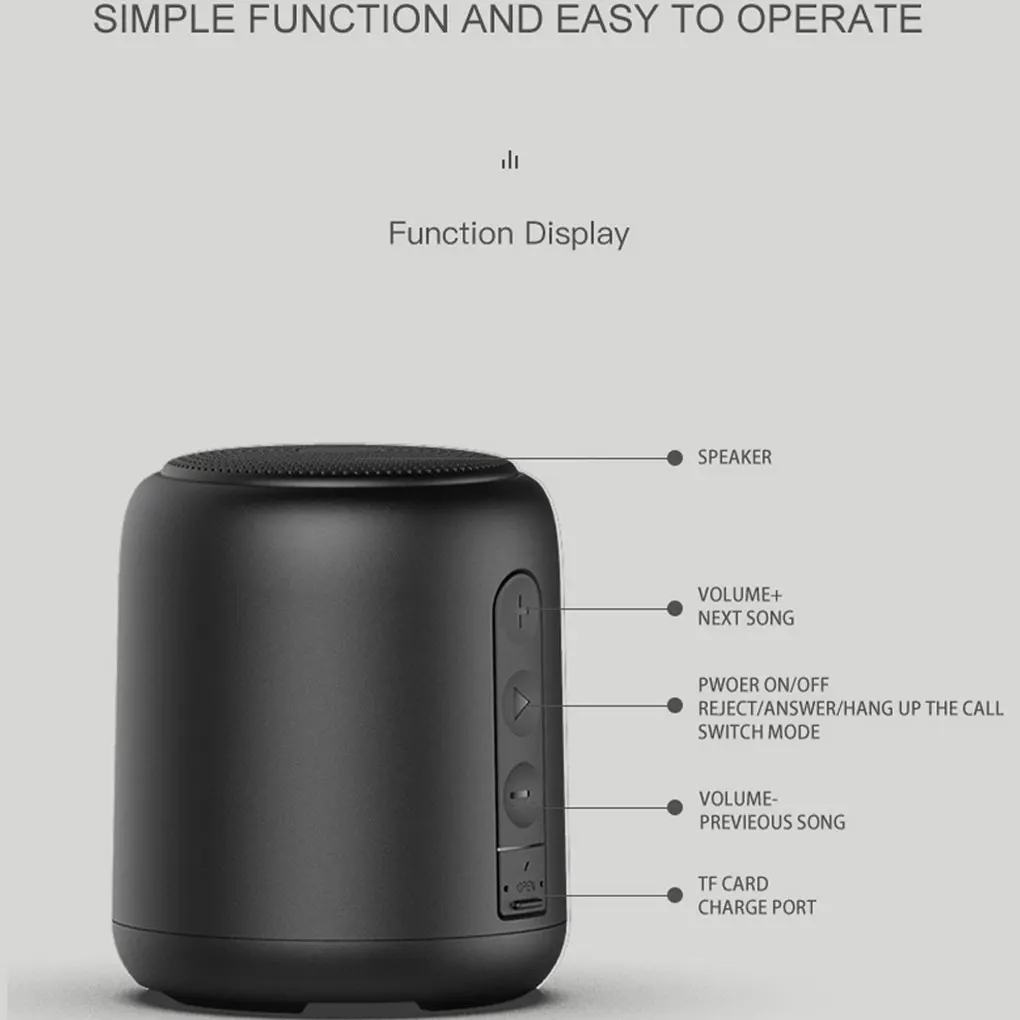 ABS High-fidelity Sound Bluetooth Speaker Portable And Compact Wireless Connection Super Long