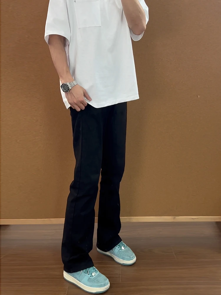 

Мужские джинсы Cleanfit Bla Slim Fit с прямыми штанинами, летние, модные, с высокой талией, длинные, износостойкие, микро-клеш, с эффектом потертости