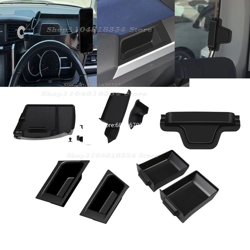 For TOYOTA ROOMY 2022 2023 2024 ABS Black Door Storage Box Front Door Storage Box Cover Interior Acccessories