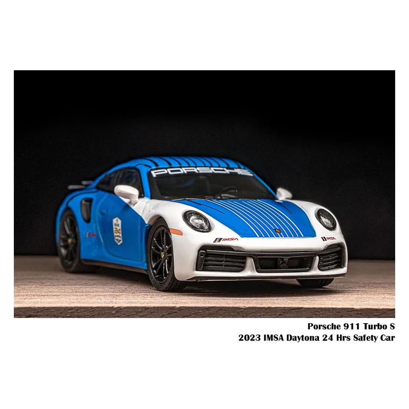 Minigt Schaal 1/64 Porsche911turbo S 2023 Imsa Daytona 24 Uur Safety Car Legering Speelgoed Motorvoertuig Diecast Metalen Model Geschenken