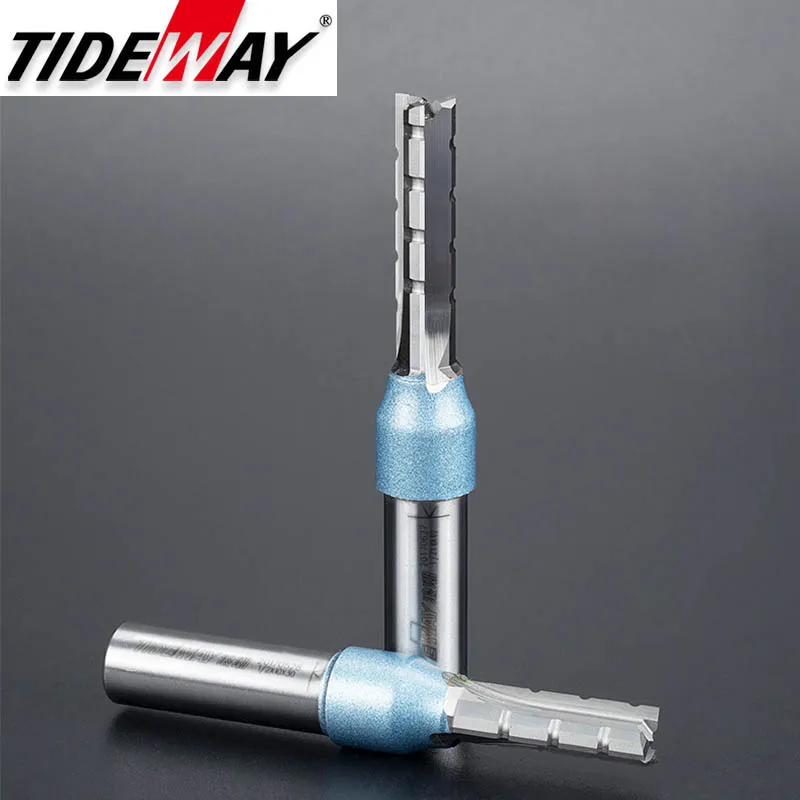 Tideway 1/2 Pisau 3 Seruling Pemotong Lurus Bit TCT Pemotong Kayu CNC Pemangkasan Slot Bit Penggilingan Pemotong untuk Kayu