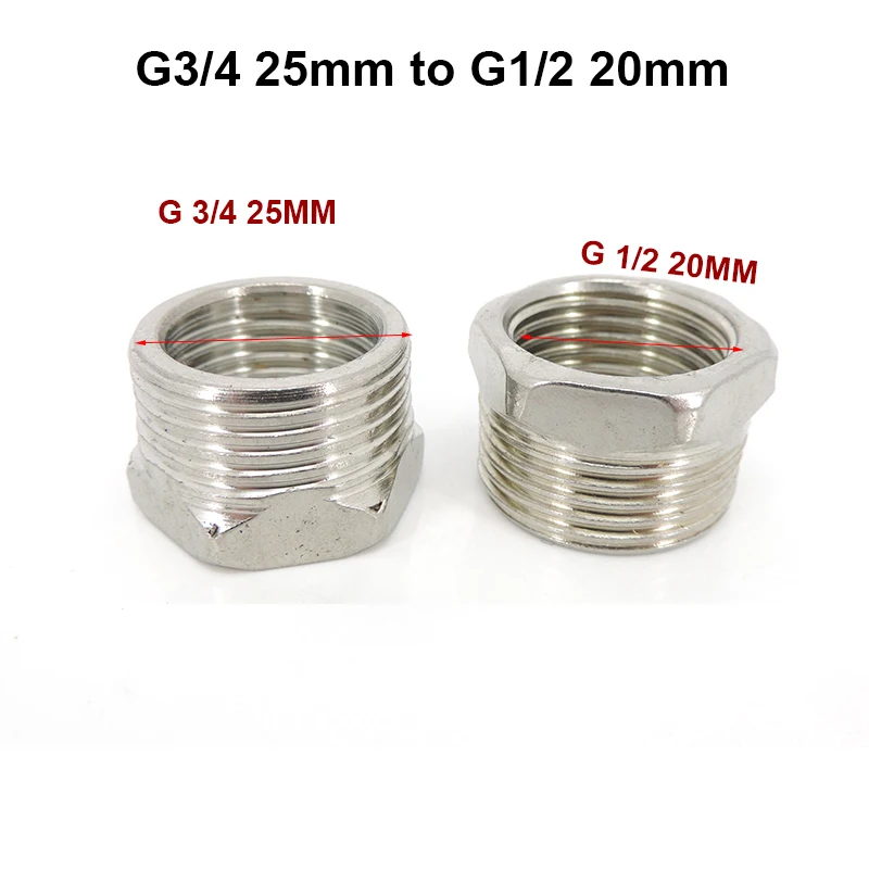 G3/4 "25MM maschio a G1/2" 20MM filettatura femmina tipo T in acciaio inossidabile giunto di testa connettore tubo dell'acqua adattatore raccordi idraulici v