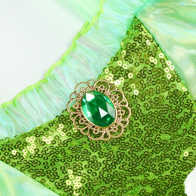 RT01 Tinker BellชุดสาวPurimสีเขียวFairyคอสเพลย์เครื่องแต่งกายวันเด็กStage Performanceชุดเด็กวันเกิดSurpris * JK2