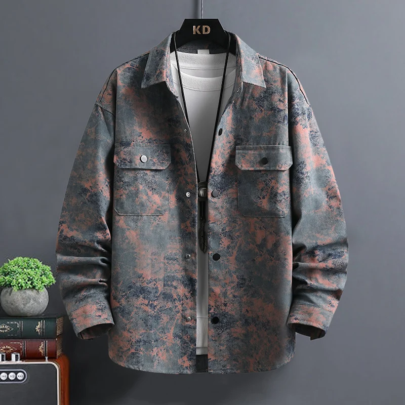 

2025 Spring New Men's Fashion long Sleeve printing Shirt autumn Men Slim fit Business Casual High Quality Shirts men M-3XL