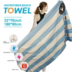 Blue Big Microfiber Beach Towels, Quick Dry Towel, Sand Cloud Beach Towels, Swimming Pool Towel for Travel, Swimmers