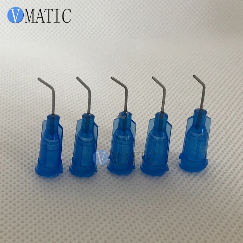 Seringa distribuidora de cola dupla 100 ", seringa com encaixe em 45 ° de 22g azul com tubo de 0.5 polegadas, peças