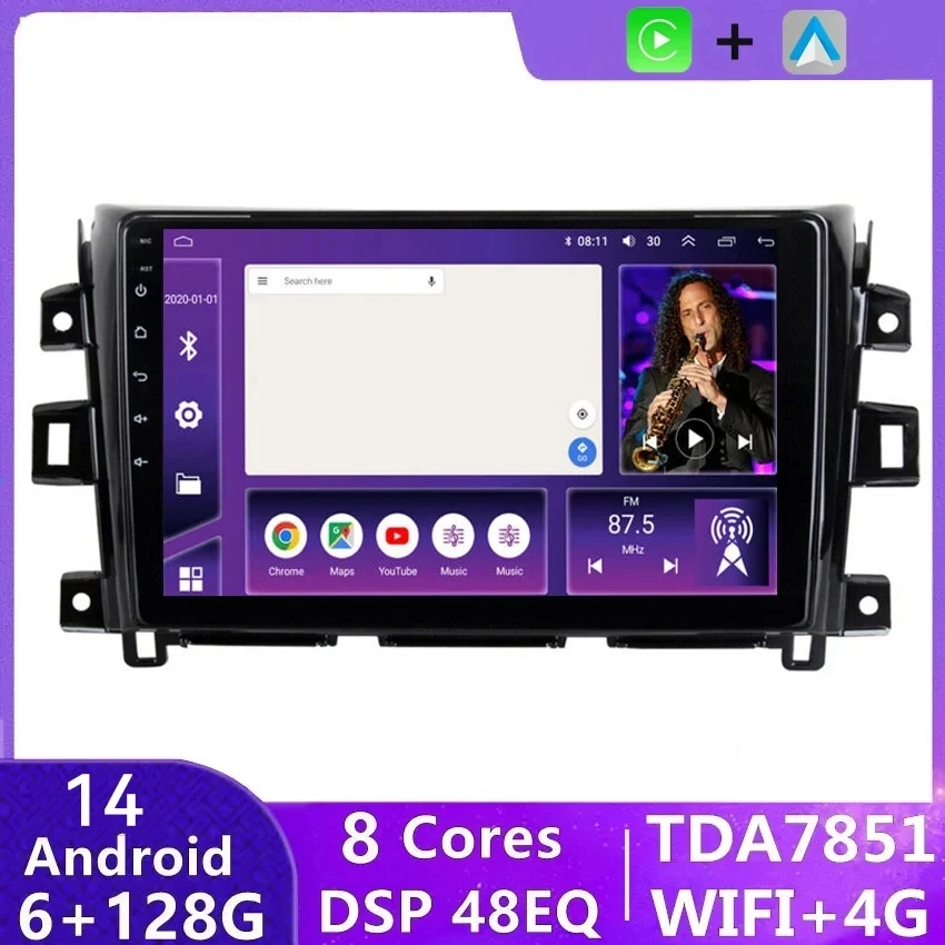 

Wireless Carplay Android 14 For Nissan Navara Frontier NP300 4D23 2011-2015 2016 2017 2018 Car FM BT GPS Radio 2Din Head Unit