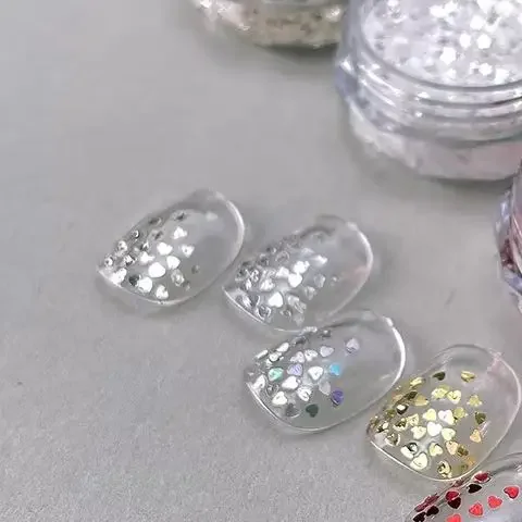 Mini funkelndes Herz Stern Nagel Glitzer funkelndes Pentagramm Nageldekoration Nagelstudio Design Zubehör DIY Nail Art Design