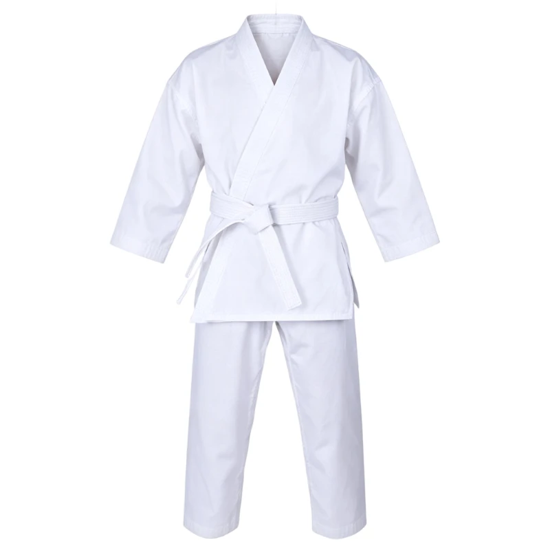 Karate Gi Uniform for Kids & Adults Cotton Polyester Blend Karate Suit with Belt Training Uniform for Dojo Practice Competition